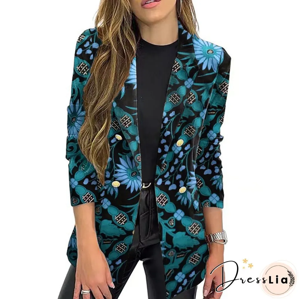 Fashion Autumn And Winter New Printed Women Blazers Women Long-sleeved Autumn And Winter Jacket Coats Blazer Feminino