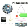 (US Local) DIY Xmas Diamond Painting Ornament with Clock Function Creative Craft
