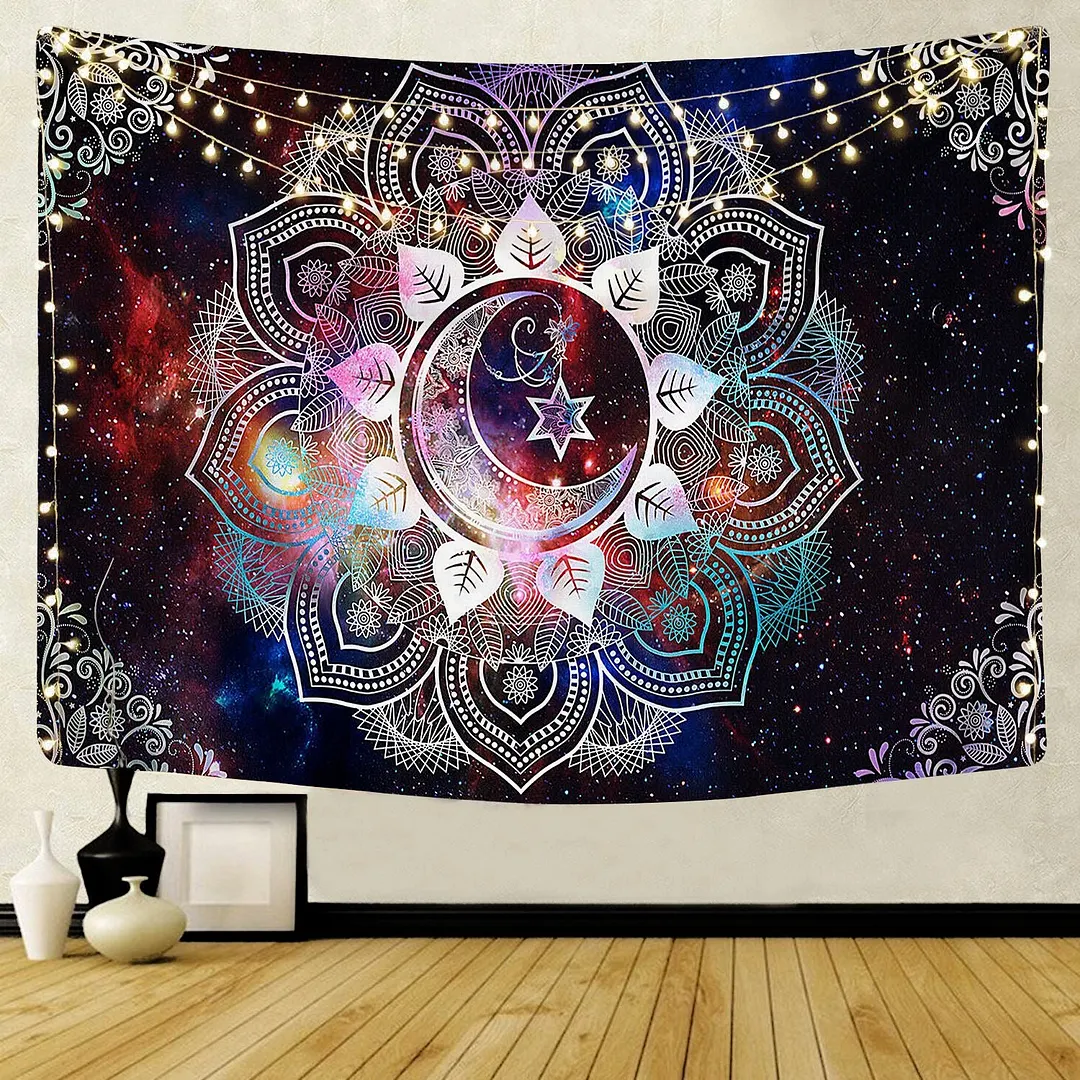 Polyester Mandala Print Tapestry Wall Hanging Carpet Throw Yoga Beach Mat Blanket Large 150*200cm Sleeping pad wall art Tapestry