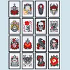 16pcs Demon DIY Mini Round Diamond Painting Set 12x17cm
