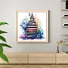 >SALE<Full Embroidery Eco-cotton Thread 11CT Printed Book Stack Cross Stitch 60x60cm