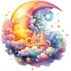 Stars Moon -Paint by Numbers Acrylic Painting 40x40cm