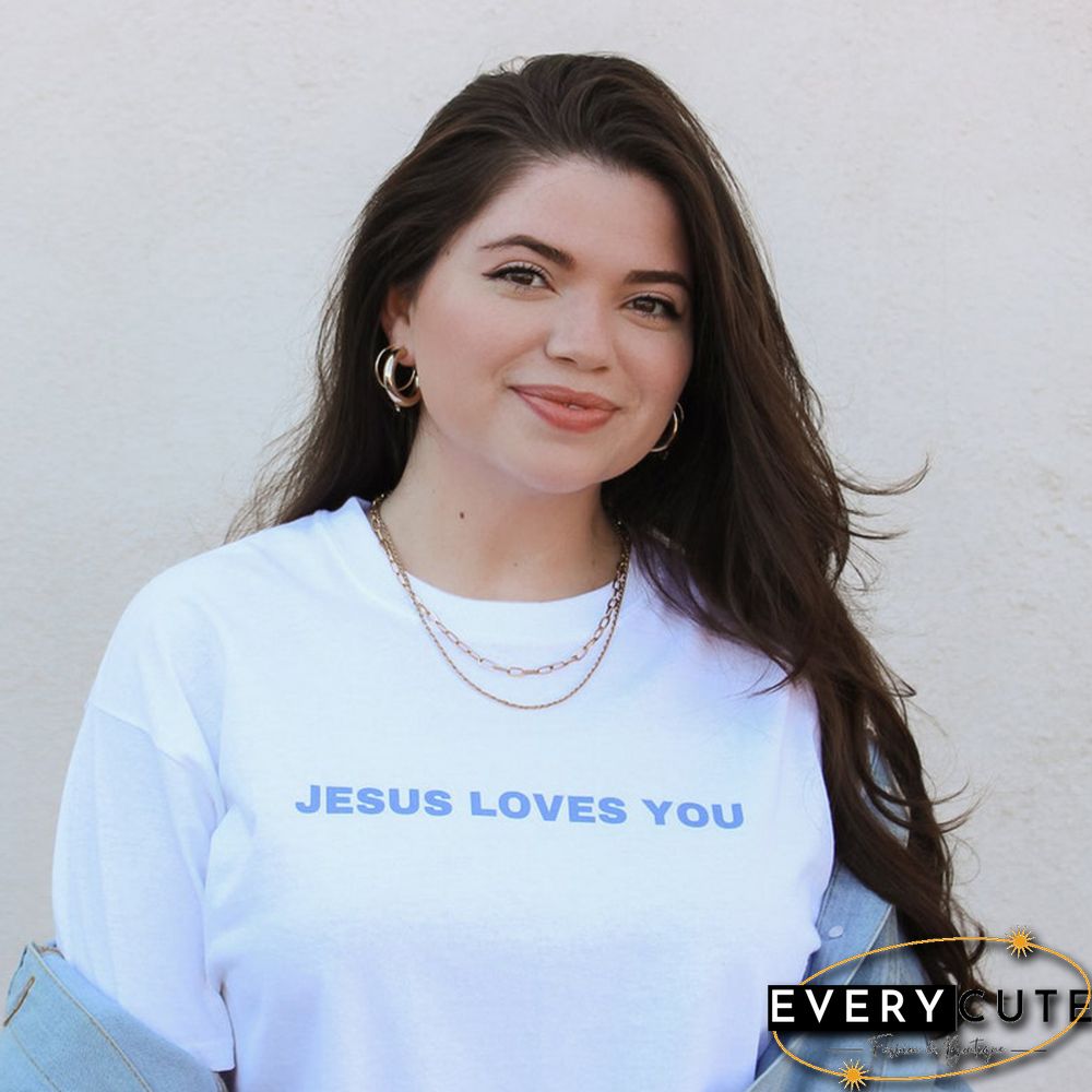 Jesus Loves You Dear Person Behind Me Funny Faithful Christian T Shirts Women Summer Fashion Religious Tshirt Top Dropshipping