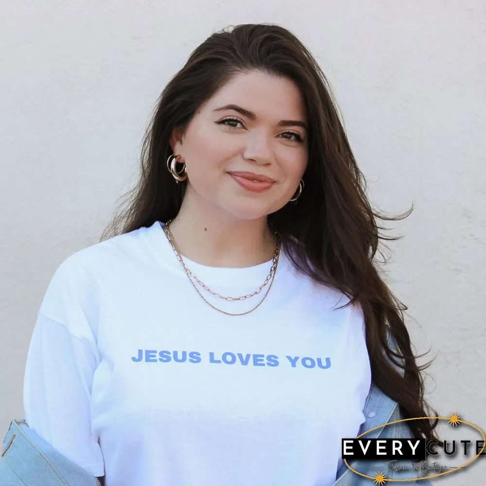 Jesus Loves You Dear Person Behind Me Funny Faithful Christian T Shirts Women Summer Fashion Religious Tshirt Top Dropshipping