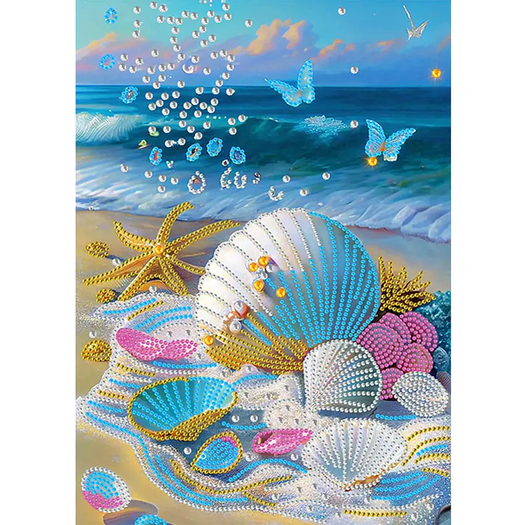 Dreamy Seaside Beach Shells 30*40CM(Canvas) Special Shaped Drill Diamond Painting gbfke
