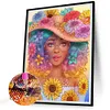 Sunflower Eye Girl - Round AB Drills Diamond Painting(45*55cm)