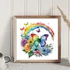 Butterfly And Rainbow - 18CT Stamped Cross Stitch 25*25cm/9.84*9.84in