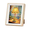 (17x22cm)Lamp DIY Pearl Painting Art Kits for Adults Home Wall Decor Pearl Art Painting With Wooden Frame
