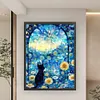 Black Cat Under The Starry Sky-11CT Stamped Cross Stitch 50*65cm/19.69*25.59in (Big Size)