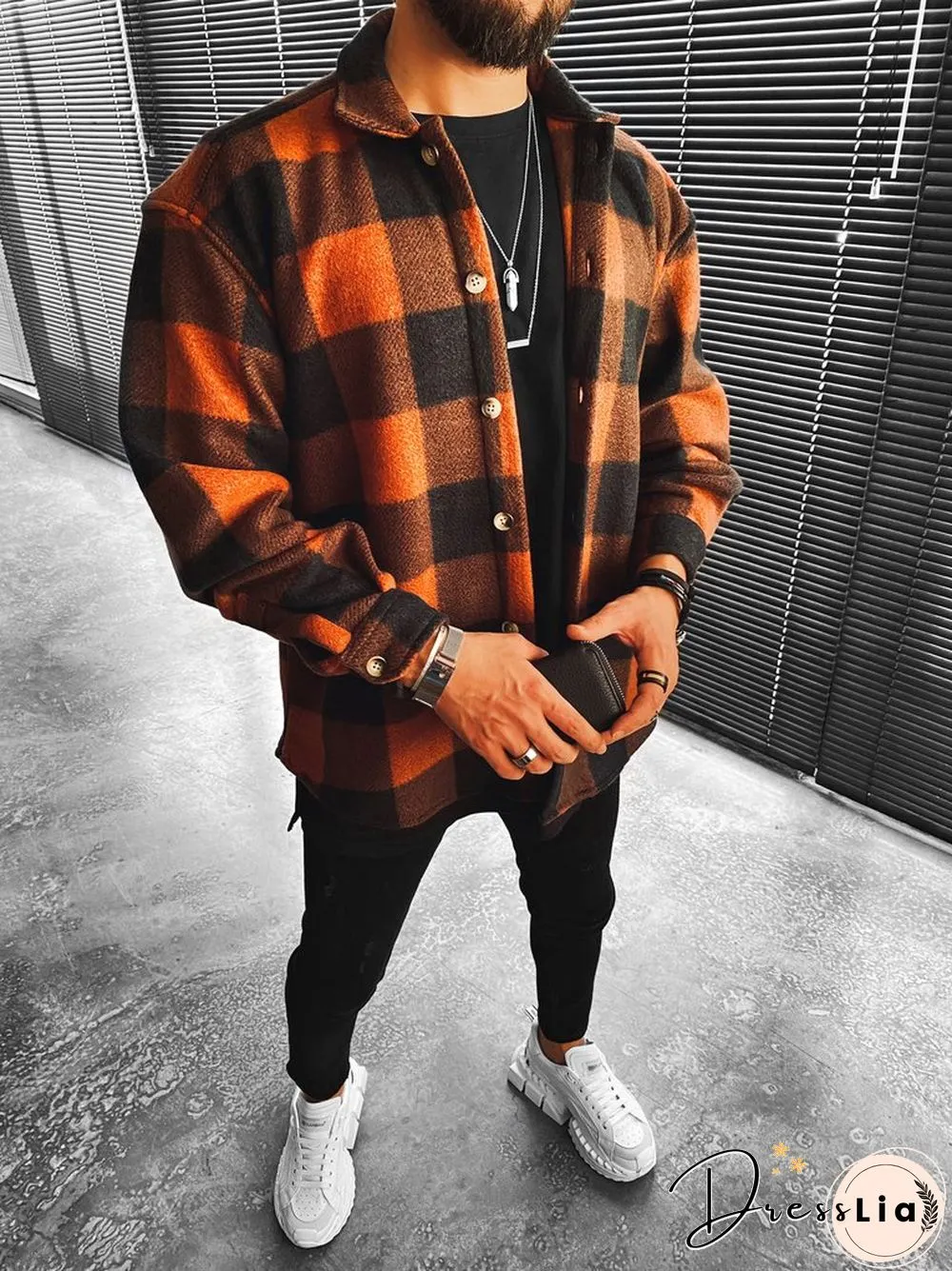 Casual Fashion Check Texture Jacket