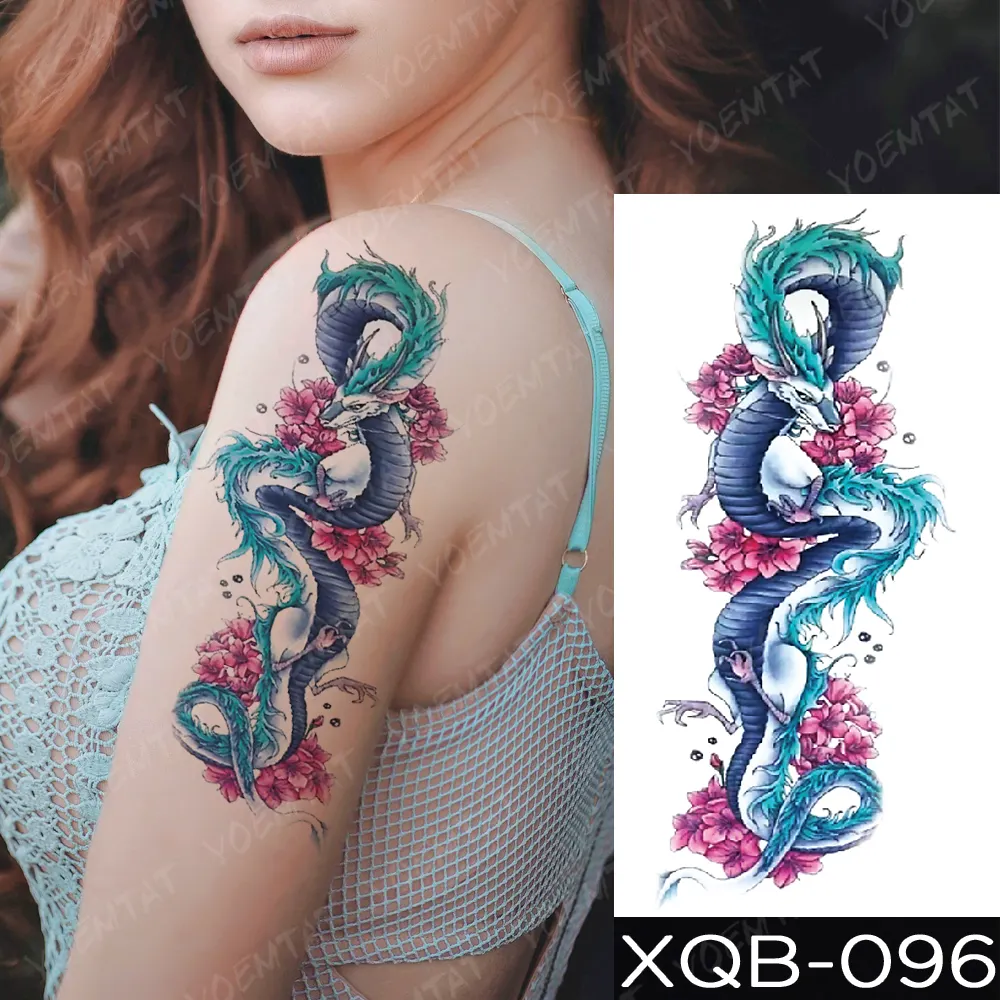 Sdrawing Sdrawing Temporary Sleeve Arm tattoo Sticker Lion Clock Tiger Gear Skeleton Rose tattoos Body Art Fake tatoo Men Women Black