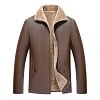 Men's Leather Jacket Warm Winter Coat