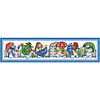 Cartoon Snowman - 14CT Stamped Cross Stitch Kit(68*16cm)