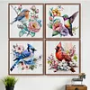(4pcs) Flower Bird - 18CT Stamped Cross Stitch 20*20cm (Bundle Sale)
