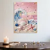 Beach and Waves DIY Pearl Painting Kit with Frame 30x40cm Pearl Gem Paintings Picture Arts Craft for Adults Beginners Gift Home Wall Decor