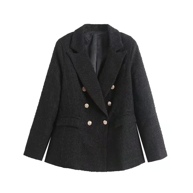 Nigikala Nigikala Women's 4 Color Texture Double Buckle Long Blazer Women K2 New Autumn