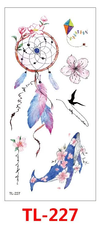 Waterproof Temporary Tattoo Sticker Mermaids Animals Flowers Designs Tattoos Body Art Arm Fake Tatoo Women Men