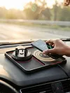 2-in-1 Anti-Slip Wireless Charging Mat with Phone Holder Wireless Charging Pad for Car 360 Degree Rotation Fit for iPhone 17/16/15/14/13/12 Pro for Android