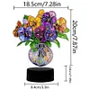 (US Local)Acrylic Double Sided Butterfly Vase Diamond Painting LED Night Light for Desktop