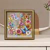Diamond Painting Wooden Double-Sided Butterfly and Flowers Ornaments Kit with Photo Frame Desktop