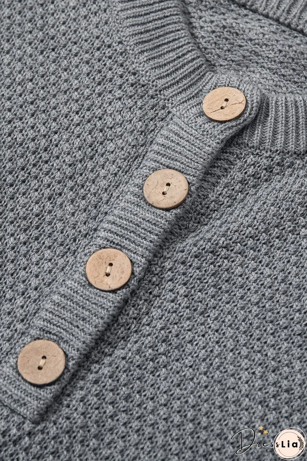 Casual Waffle Knit Henley Shirt