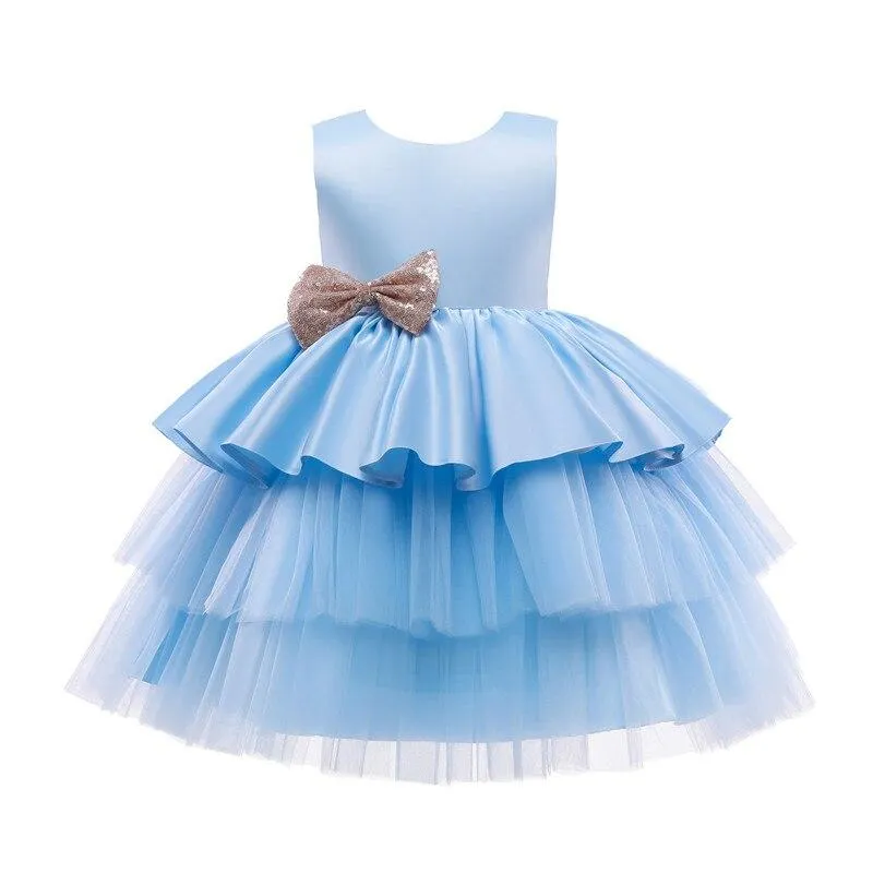 Toddler Girls Tulle Princess Dress 1-5 Year Kids Baby Elegant Wedding Tutu Prom Children Communion Formal Evening Party Clothes