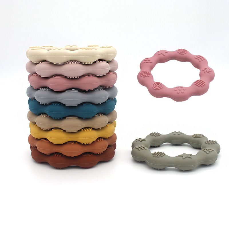 BabyBliss Silicone Teething Ring - Soothing Chew Toy for Infants,  Boilable