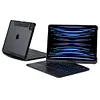 360 Degree Rotating iPad Pro 12.9 inch 6th 5 4 3rd Generation Keyboard Case Transparent, Clear with 7 Color Backlit Touchpad, Foldable, Multi-Angle, Multi-functional, Integrated Keyboard Cover