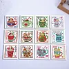 (US Local)12Pcs Month DIY Diamond Painting Greeting Card Birthday Gift for Friend