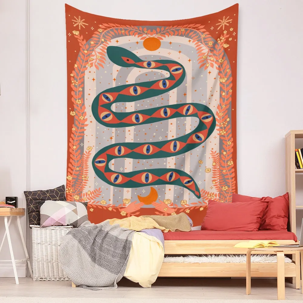 Nordic Mystical Flag Tapestry hanging fabric background wall covering home decoration wall blanket tapestry bedroom wall hanging