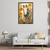 Diamond Painting -DIY Round Partial AB Drill Sunflower Horse(45x65cm)