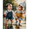 Girl Boy - 11CT Stamped Cross Stitch - 40*50cm - Character