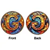 (Upgrade Size)DIY Double Sided Diamond Painting Alphabet Family Last Name Initial Sign Ornament with Chain Window Hanging Kit