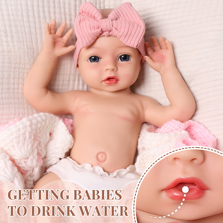 [Drink and Wet System]Babeside Terry 16" Realistic Silicone Smiling Baby Little Infant Girl Comfort Gift Idea