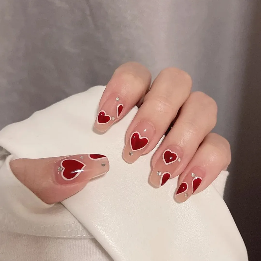 24pcs Butterfly Nail Patch Glue Type Removable Long Paragraph Fashion Manicure Wearable False Nails Patch With Glue Fake Nails-Nail Inspo