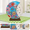 Blooming Flowers Diamond Painting Unique Wooden Rotating Calendar for Home