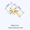 5Pcs/Lot Sweet Coconut Tree Palm Charms 12x18mm Stainless Steel Plant Pendants for Earrings Necklace Jewelry Making Accessories