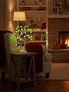 LED Tree Lights with 35 Flowers Decorative Tree Bedside Light USB/Battery Operated Artificial Trees Lamp for Party Spring Tabletop Decoration