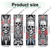 (US Local)8Pcs DIY Skull Diamond Painting Art Bookmarks with Crystal Pendants for Gift