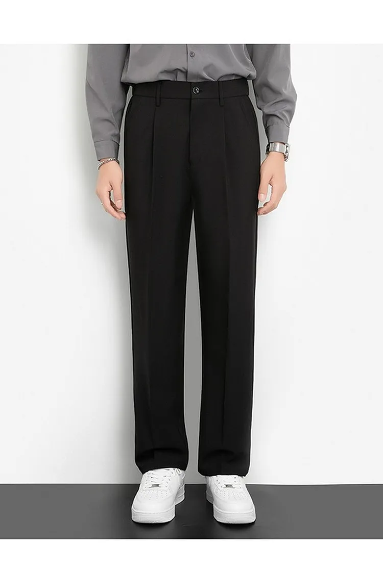 Men's Straight Leg Pants Multi Pocket Wrinkle Free Trousers