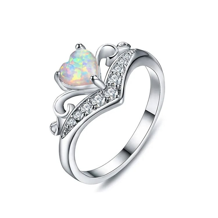 Graduation Gift - Your Next Chapter Heart Crown Opal Ring