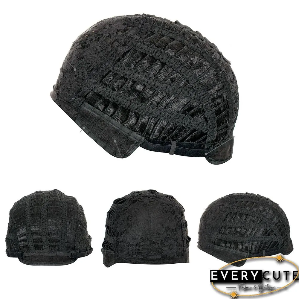 Women's Oblique Bangs Black Wig Short Hair Female Chemical Fiber Headgear
