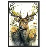 (Big Size) Deer With Flowers - 11CT Stamped Cross Stitch 40*60cm/15.75*23.62in