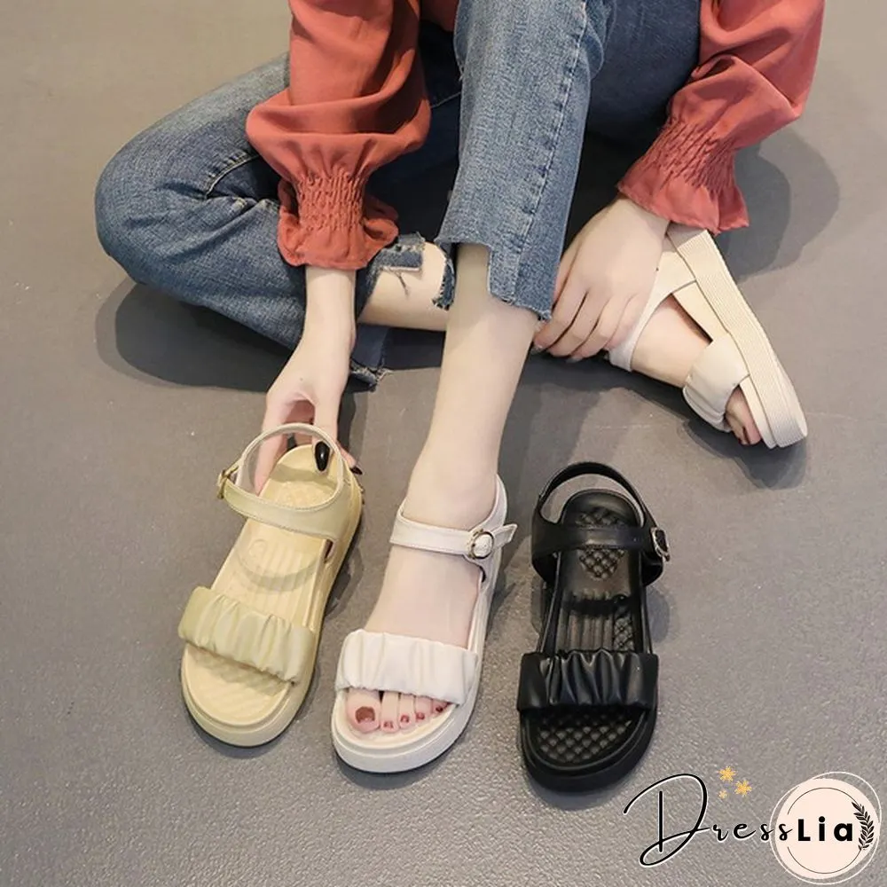 Women Sandals Summer Casual Platform Shoes Fashion Open Toe Ankle Buckle Strap Sandals Beach Sport Sandalia