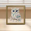 Owl DIY Special Shape Double sided Print Clear Diamond Art Kit Wooden Framed Diamond Painting Kit(22x22cm)