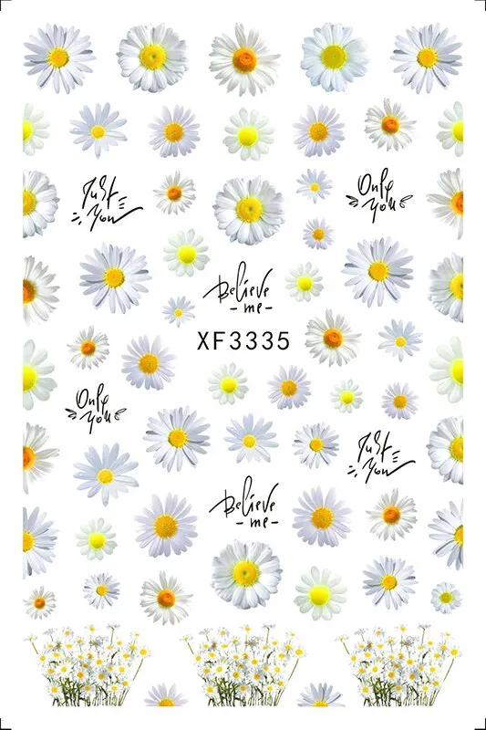 Nail Art Stickers Green Nature Manicure Nails Design Decal Back Glue Decoration Plant Leaf Nail Art Decals Sticker Decor
