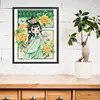 【SALE】Peony Girl-14CT Stamped Cross Stitch Egyptian Cotton 49*59cm/19.29*23.23in