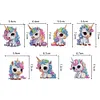 7pcs Double Side Diamond Painting Special-shaped Drill Unicorn Keychain Kits