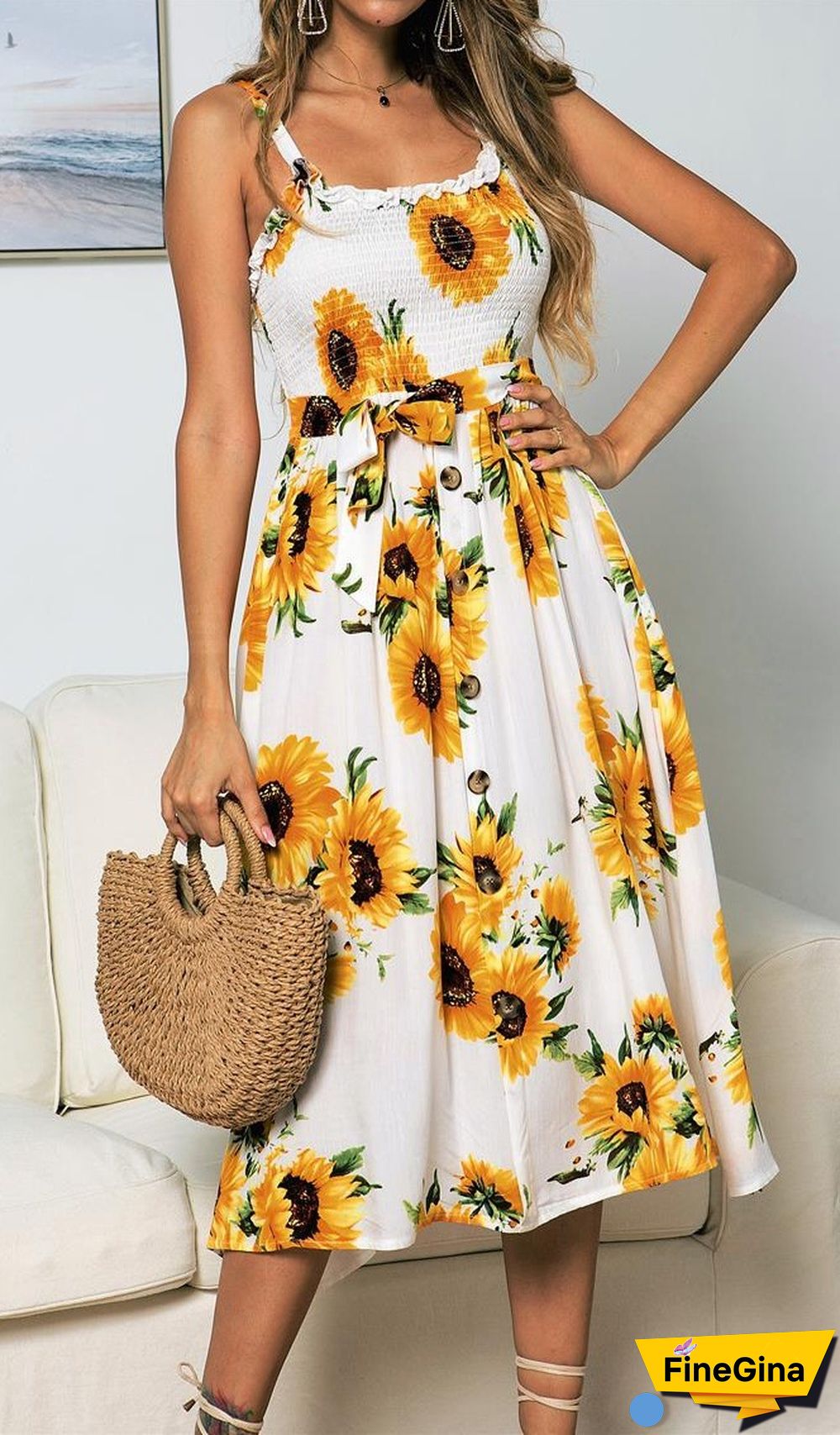 Open Back Print Bandage Maxi Dress P13824