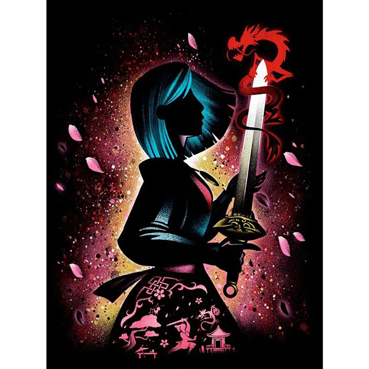 Princess Silhouette 30*40CM(Canvas) Full Round Drill Diamond Painting gbfke
